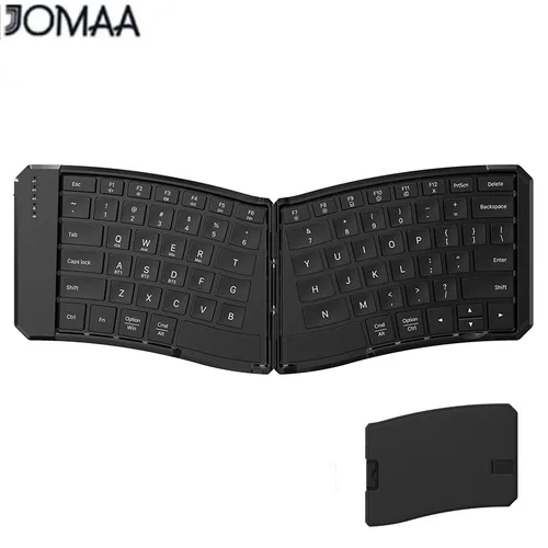 JOMAA Teclado ergonómico Teclado plegable Bluetooth dividido Teclado plegable de viaje portátil para iPhone, iPad, tableta, computadora portátil