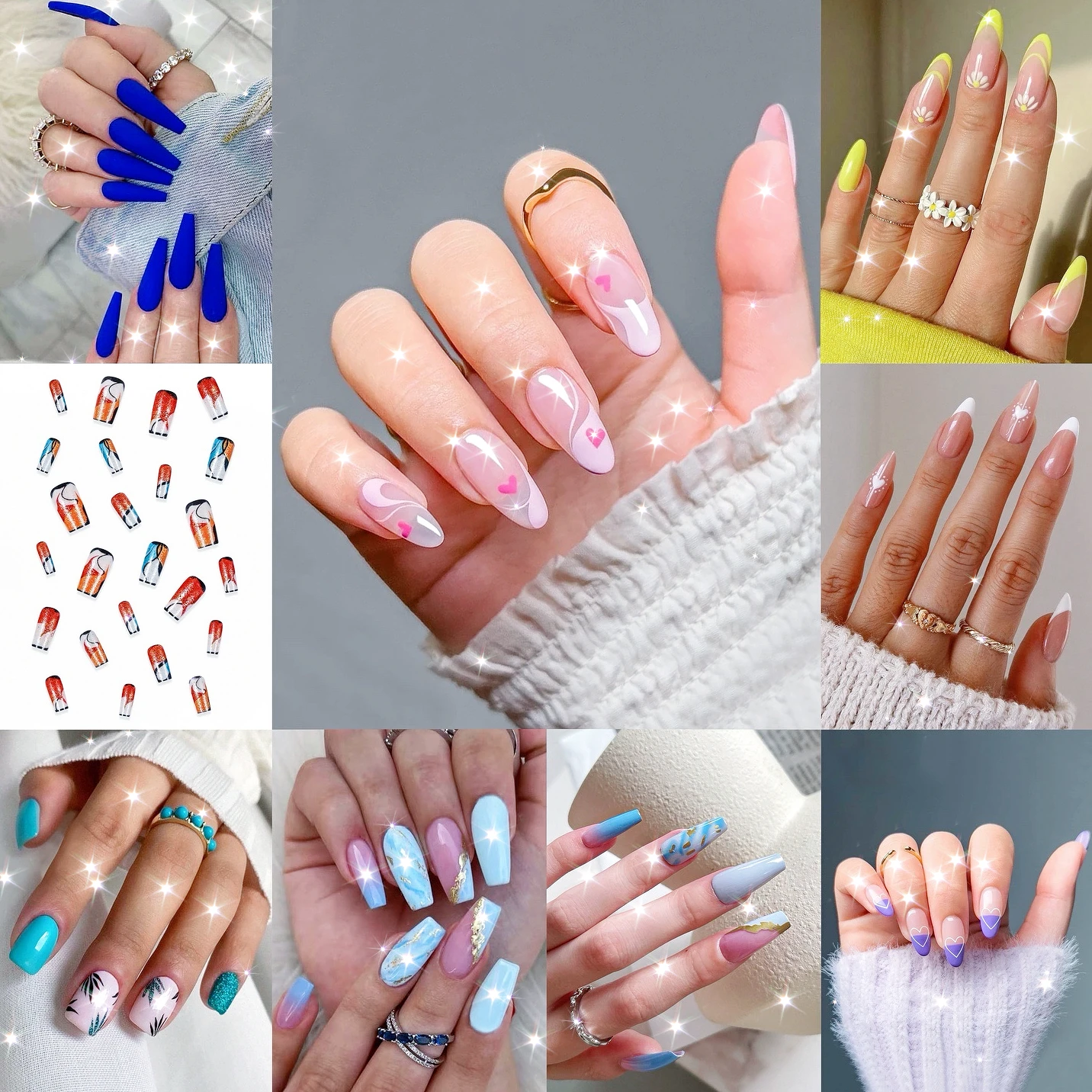 

New Arrivals 10Pcs Short Size French Water Droplet Pink Edges and Pearl Bows Girls Women Wearable Fake Nails Set