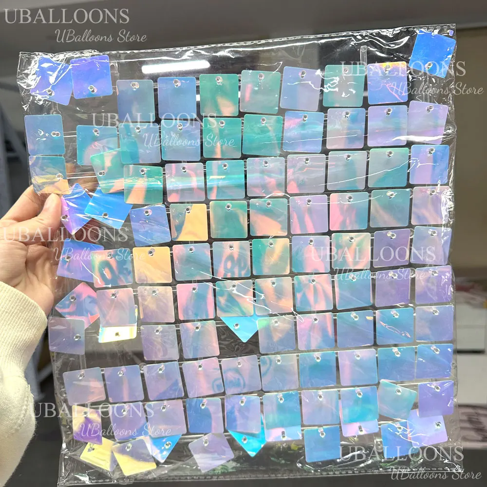 30/24pcs Iridescent Blue Shimmer Panels 6FT Mermaid Blue Wall Backdrop Panel for Birthday Unicorn Mermaid Party Background Decor