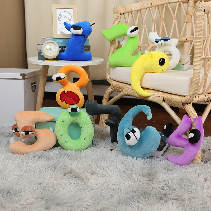 NEW HOT English/Number Lore Digital Knowledge Series Plush Pillow Doll Enlightenment Education Doll