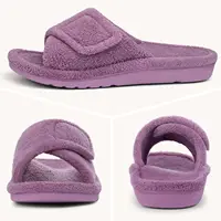 Litfun Women Fuzzy House Slippers Orthopedic Plush Slide With Arch Support Non-slip Furry Bedroom Slide Open Toe Fur House Shoes - Image 3