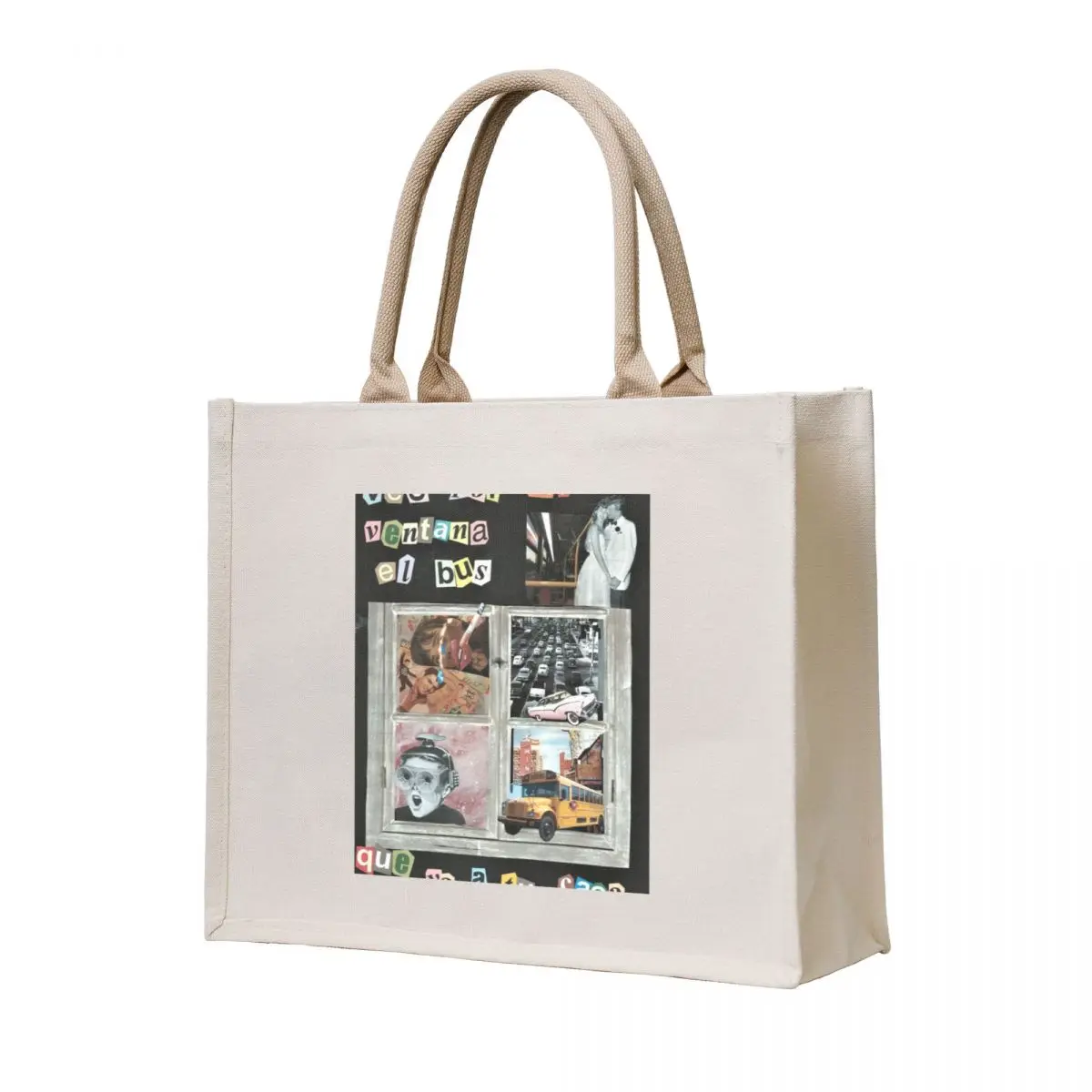

Collage 50's Tote Bag shopper bag women reusable grocery bags Handbags tote bag men