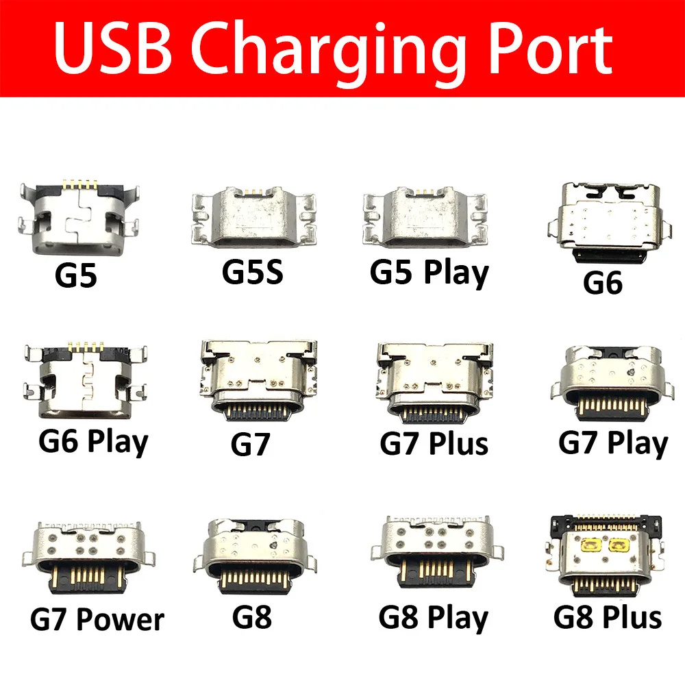 20pcs Micro USB Connector For Motorola Moto G5 G5S G5S G6 G7 Plus G8 G9 Power E7 Edge Mobile Phone USB Jack Charging Socket Plug