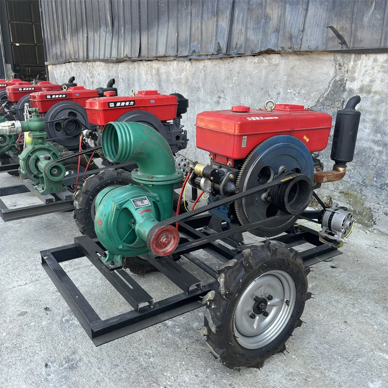 6 Inch High Pressure Agricultural Water Pump, 15/18/20 HP Fuel Powered Water Pump for Large Scale Agricultural Irrigation