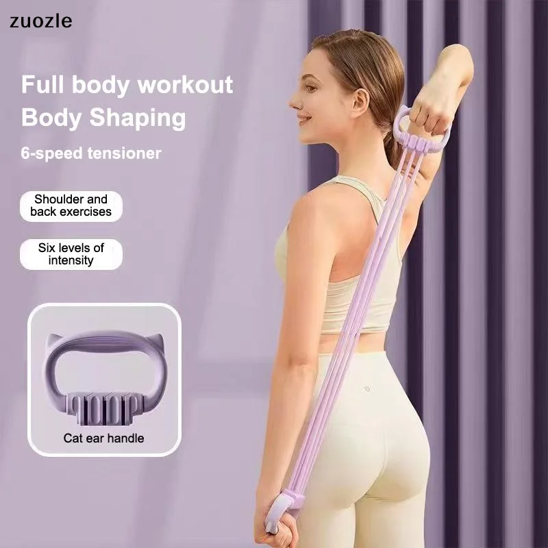exquisite1PC Adjustable Fitness Tensioner With 15 To 90 LBS Resistance For Home Yoga Workout Back Shaping Posture Improvement