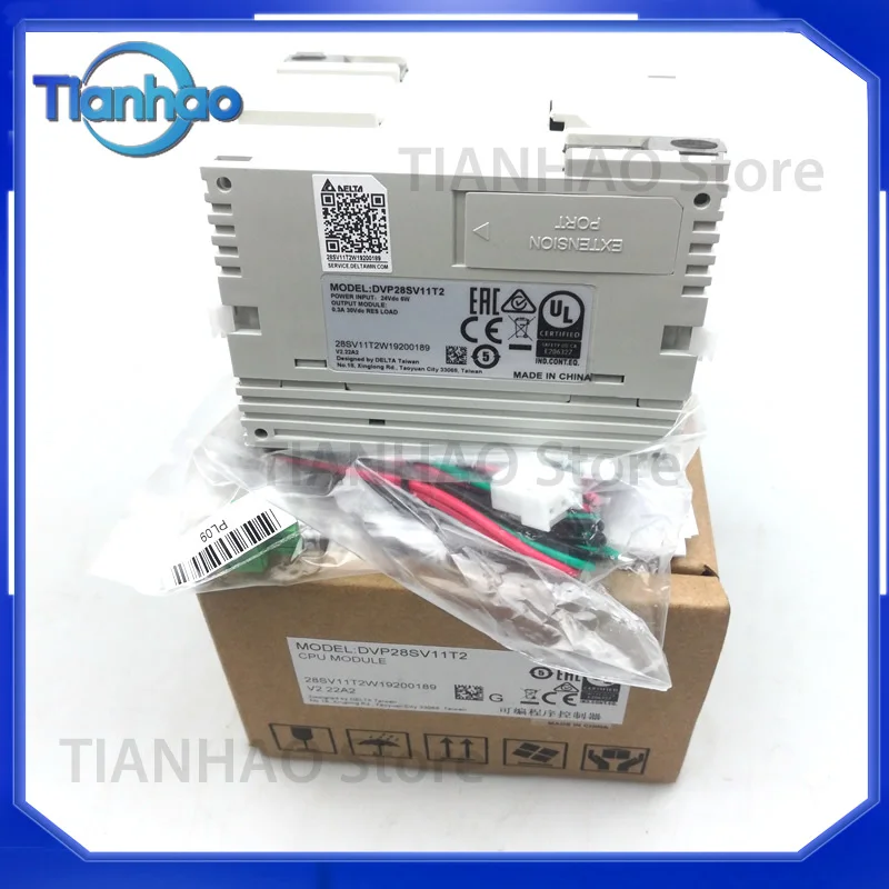 Original Delta DVP28SV11T2 DC24V PLC Programming Controller for 16DI 12DO Transistor Input