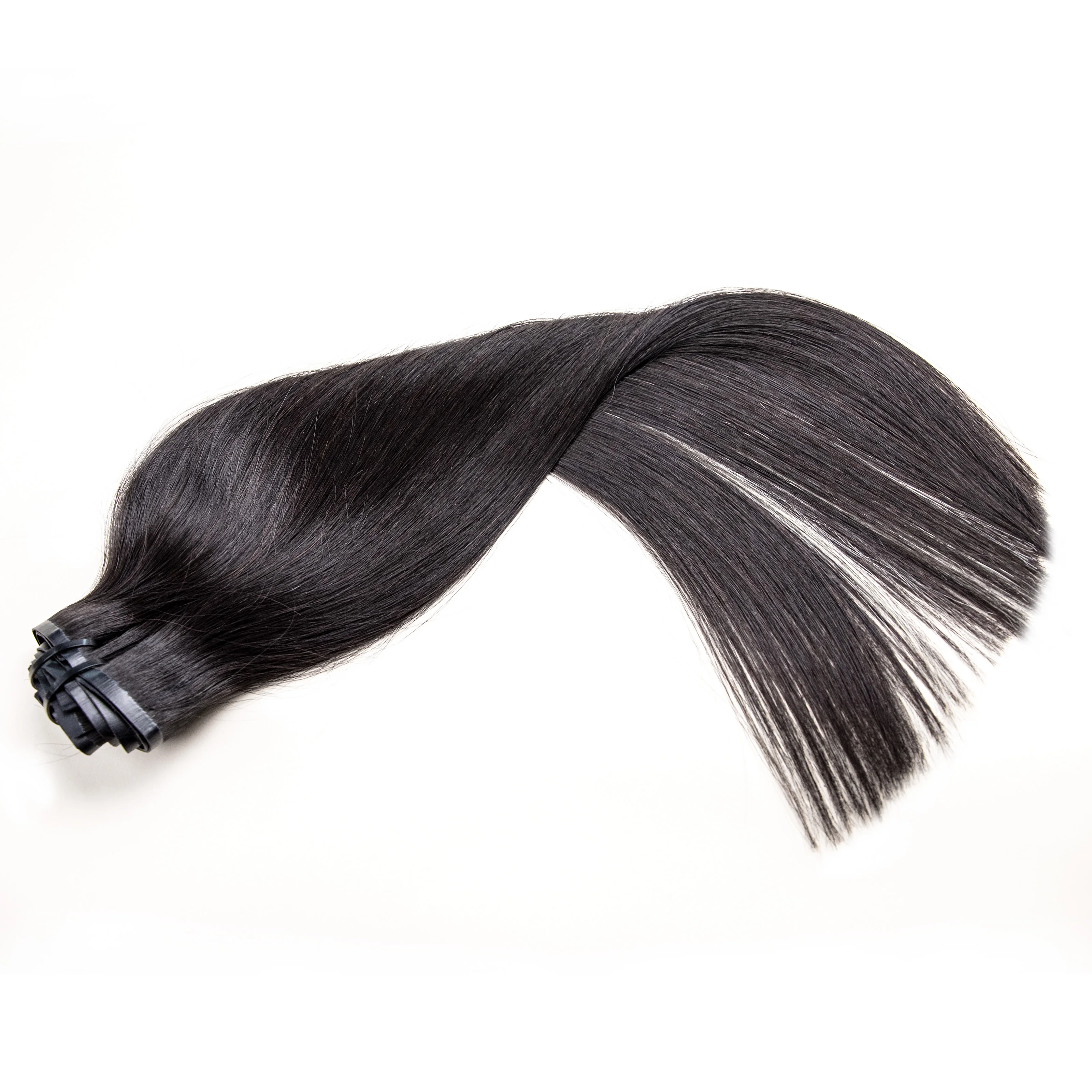 Straight Clip In 100% Human Hair Extensions 16"-24" 9Pcs Natural Black Clips Hair 2Pcs 613 Blonde Colored Clip in Hair Extension