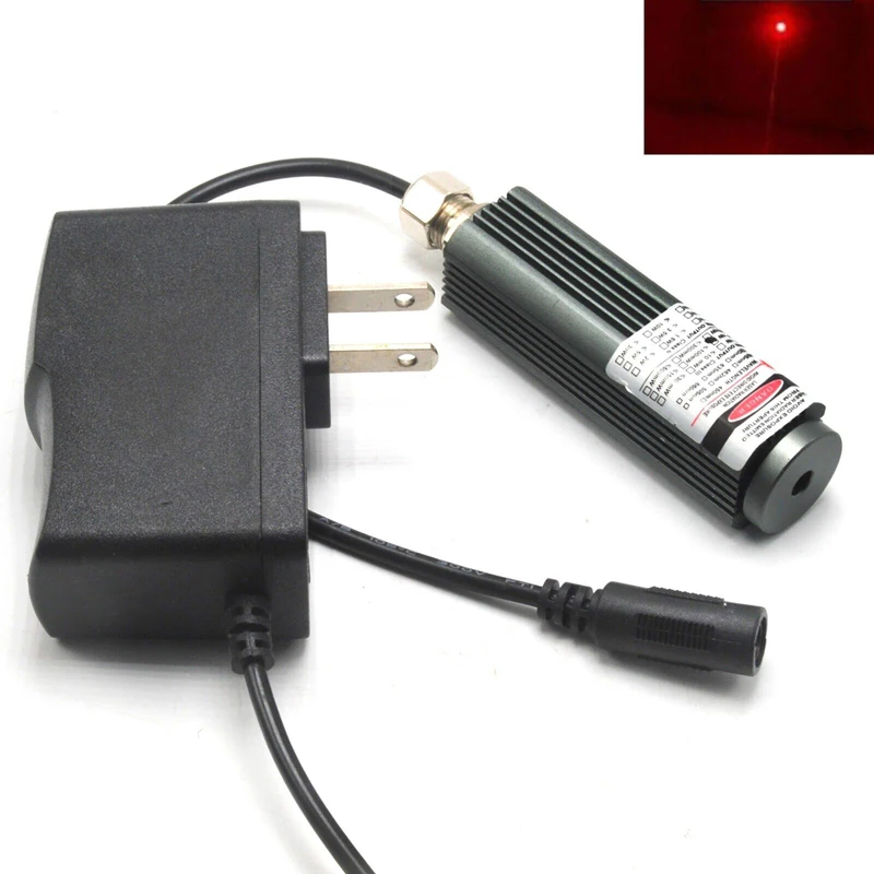 

650nm 100mW Focusable Dot Aiming Red Laser Diode Module 25x75mm with 5V Adapter