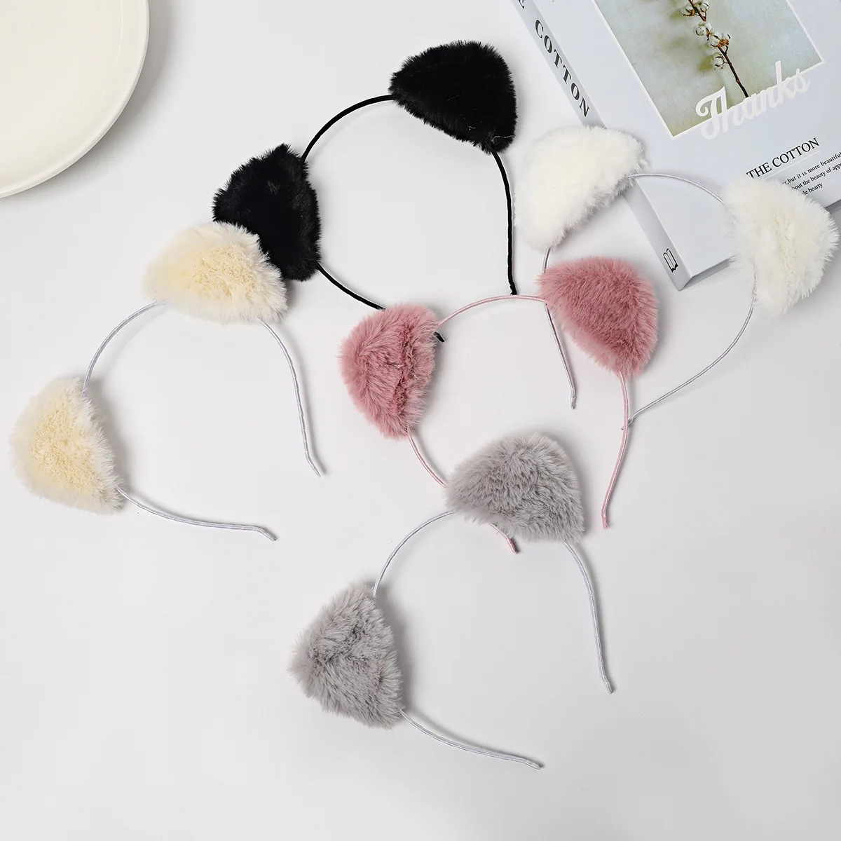 Cat Ears Headband for Women Cartoon Plush Hair Band Anime Cosplay Cute Face Wash Hairband Headware Girls Hair Accessories