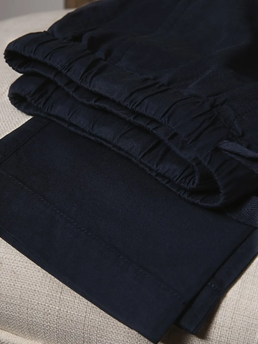 Calças de Trabalho Finas Ultra Confortáveis em Fibra de Bambu com Detalhe de Laço, Calças Casuais Fenas Moda Primavera Ve...