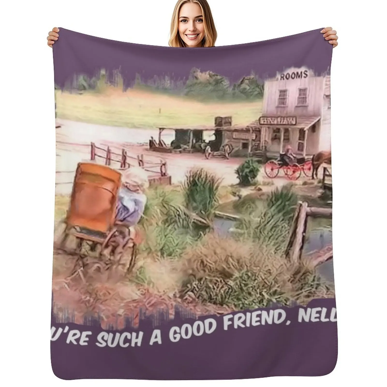 You're Such a Good Friend Nellie Little House Scene White Title Throw Blanket christmas decoration for sofa Furrys Blankets