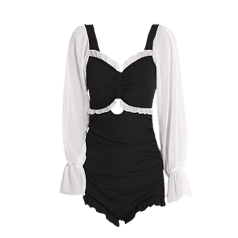 

One Piece Swimsuit Long Sleeve Conservative One Piece Bathing Suit Fairy For WomanXL