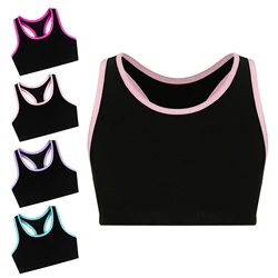 Kids Girls Sleeveless Tank Crop Tops Racer Back Stretch Sport Gymnastics Ballet Tops Children Gym Swimming Bra Underwear Costume