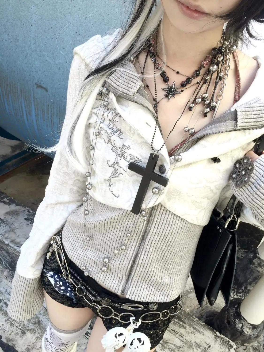 

Autumn Winter Knitted Hooded Cardigan Sweater Mujer Y2k Clothes Grunge Subcultural American 2025 Hoodies Coat