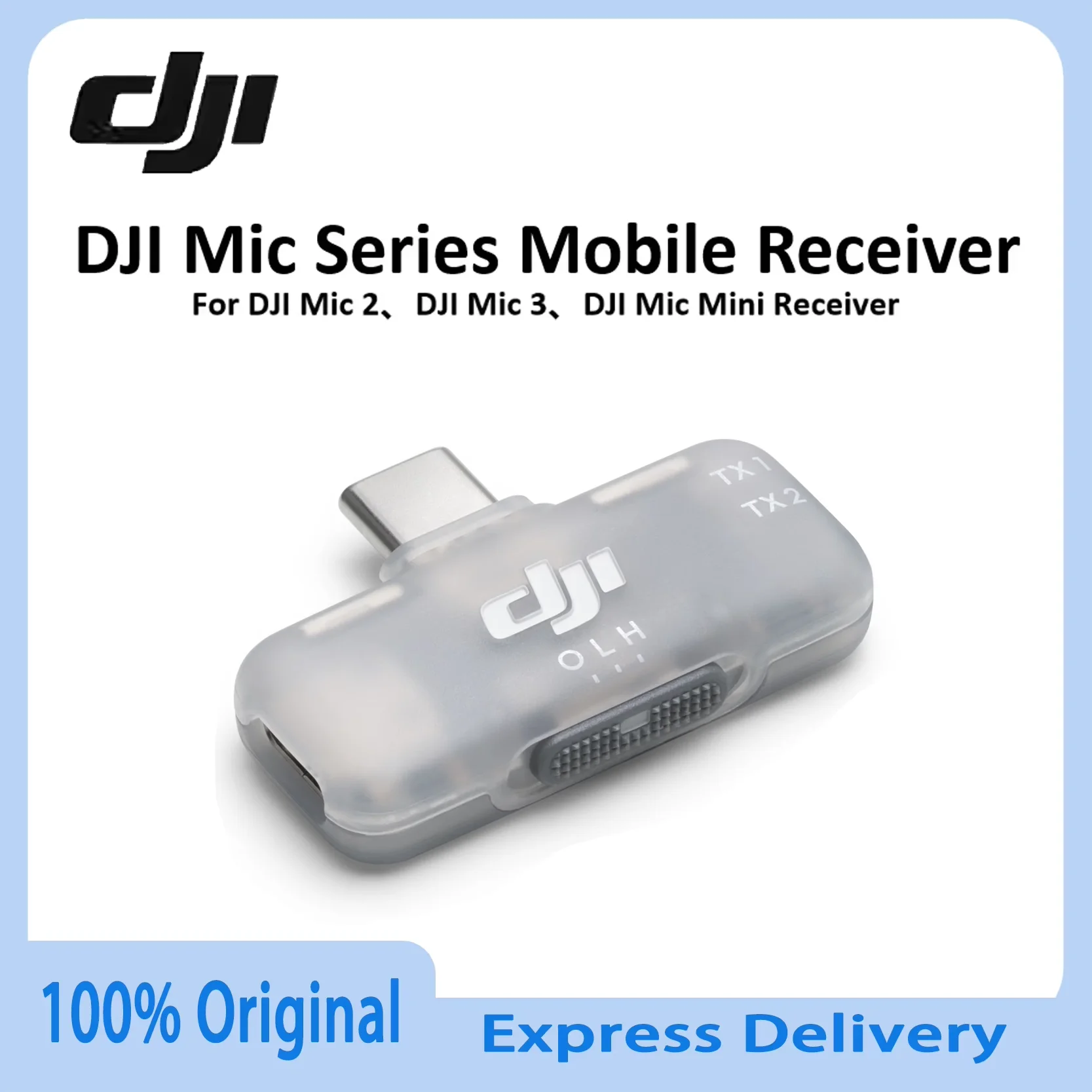 dji-micシリーズモバイルレシーバー、dji-mic-2、3、mic-miniワイヤレスマイク送信機対応