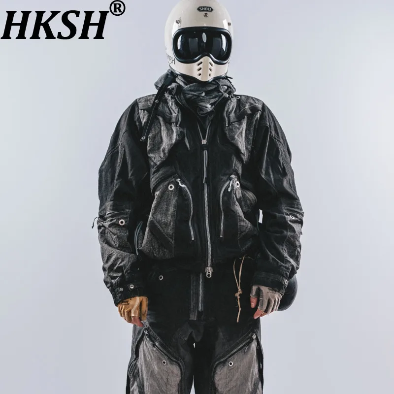 HKSH Spring Autumn New Men's Tide Chic Ins Punk Multi-Pocket Three-Dimensional Jacket Distressed Pockets Waste Land Coat HK26551