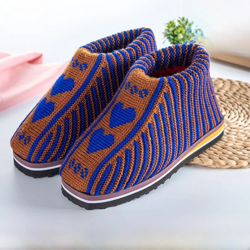 

Вязаные хлопковые тапочки ручной работы с высоким верхом, нескользящие, на шерстяной подкладке, для мужчин и женщин, домашние, удобные, на плоской подошве