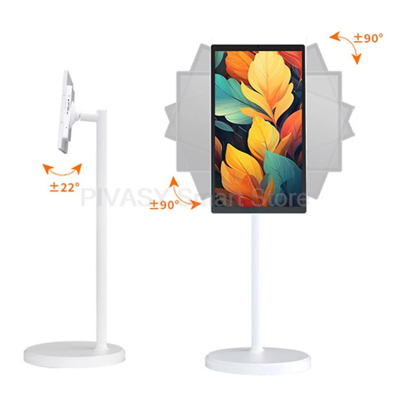 21.5 23.8 Inch Smart TV 10-Point Touch Screen Monitor Mobile Stand Battery Android12 for Fitness Home Office Wireless Casting