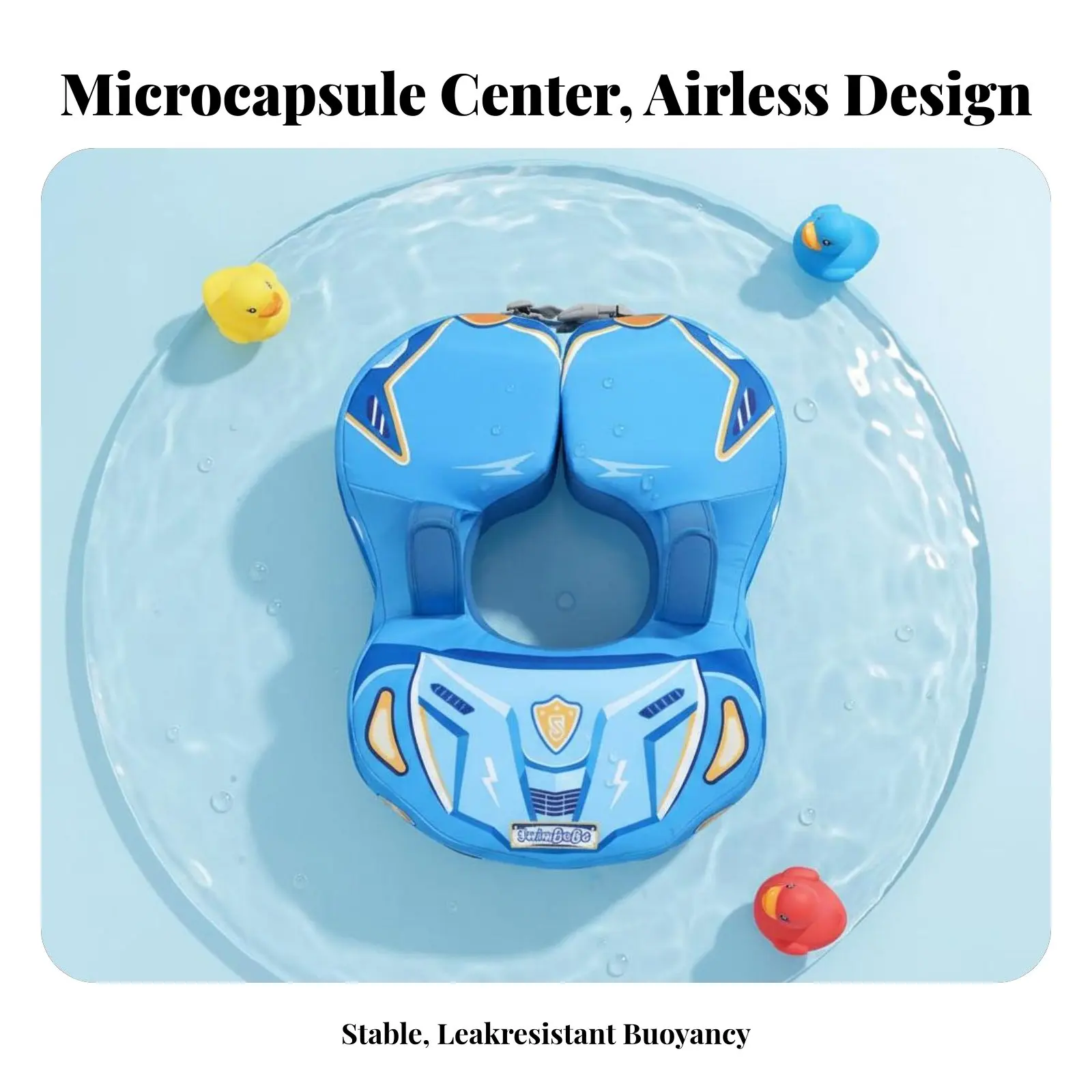 Aufblasbarer Schwimmring für Kleinkinder mit Achselstützen, Kippschutz, sicherer Schwimmhilfe für Jungen und Mädchen, Wasserpark-Zubehör