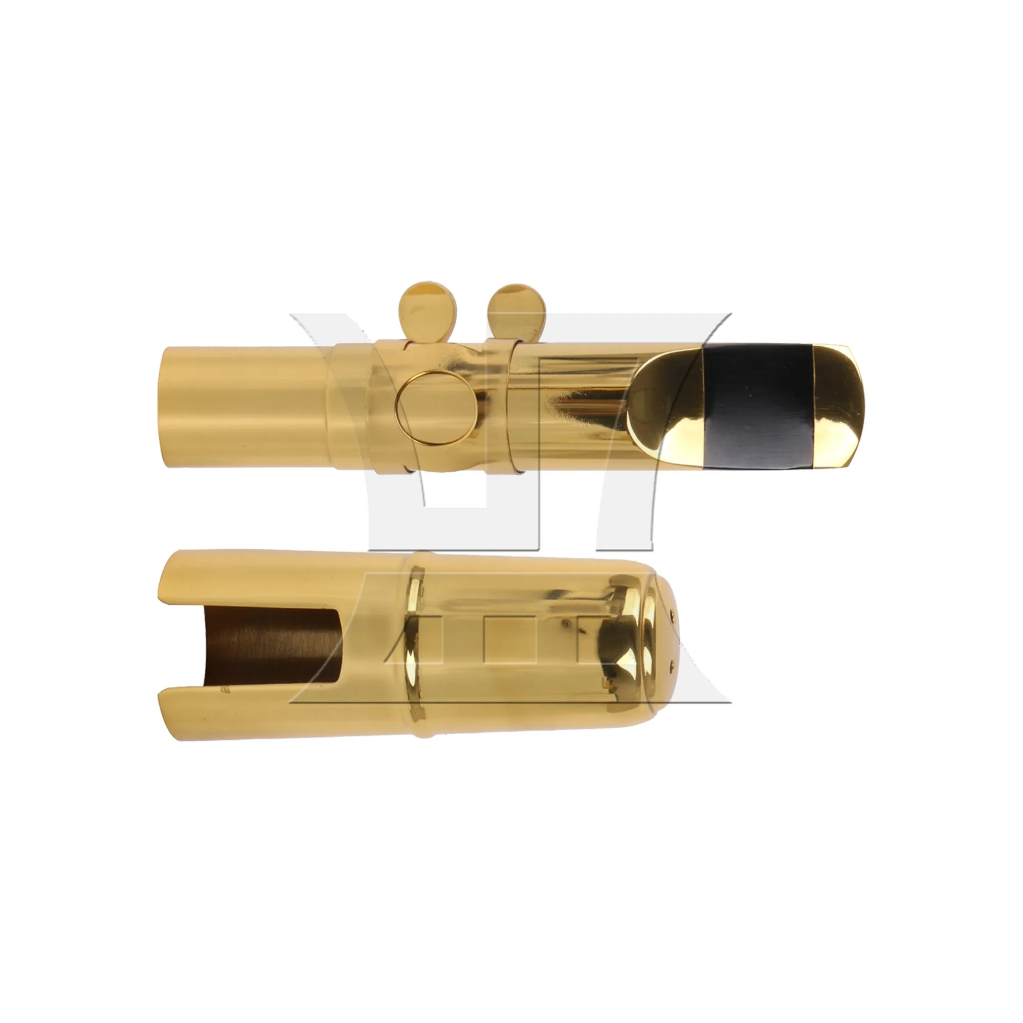 Yibuy Metal Mouthpiece 6# Clamp Cap Golden with Thumb Hook Rest Holder Kit