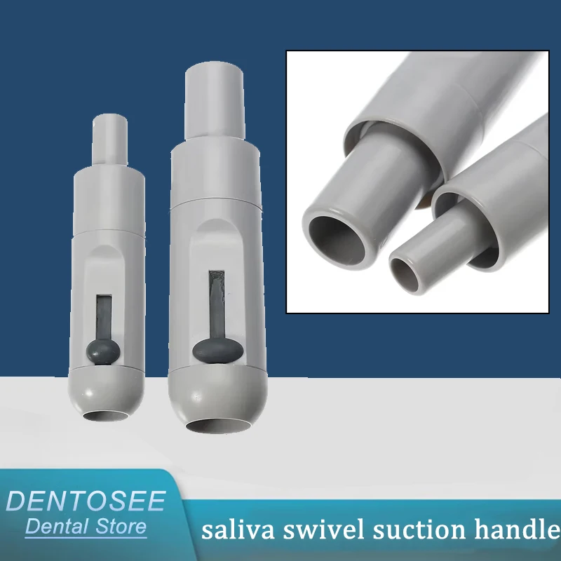 

1pcs New Grey Universal Saliva Swivel Sucker Suction Handle Adjustable Valve Strong/Weak Suction Autoclavable Dental Tool