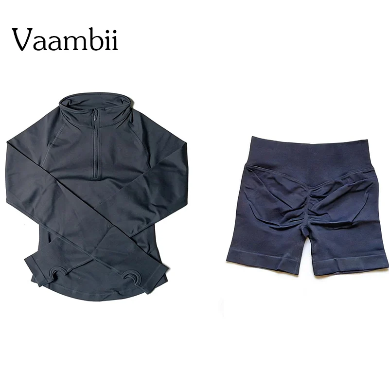 

Комплект Impact: полупуловик на молнии + шорты | Спортивный костюм для фитнеса и велоспорта, 2 предмета, женский, для йоги и тренировок, 4,5 дюйма