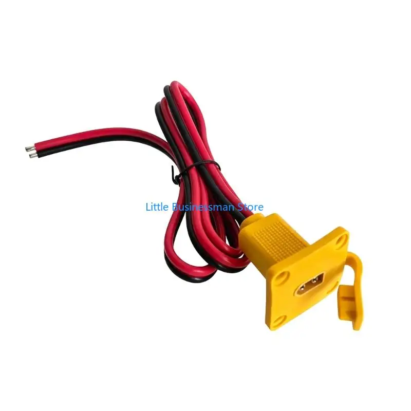 Battery Panel Mount Cable with 12AWG Solder Ready Wire, 4 Hole Plate and Dust Cover for FPV Wiring Use Daily Mode M76A