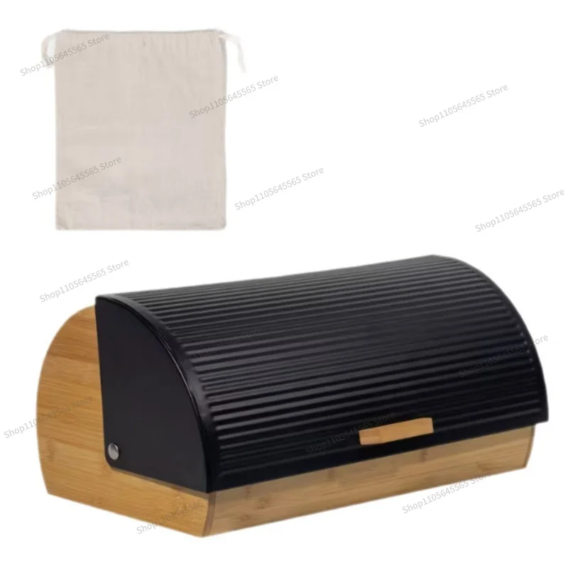 For Household Kitchen Storage Box Stainless Steel Bread  Storage  Flip Fresh-keeping  Kitchenware Storage