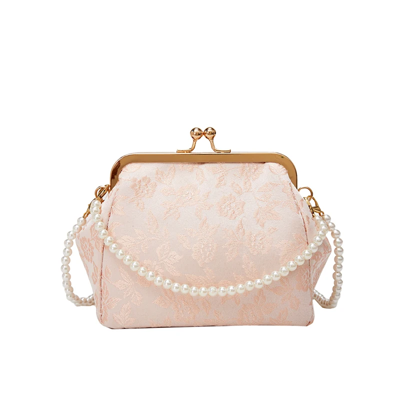 Pearl Bag Evening Clutch Women\'s Crossbody Sling Purse with Bead Elegant Coin Wallet for Cocktail Wedding Prom Trend 2024