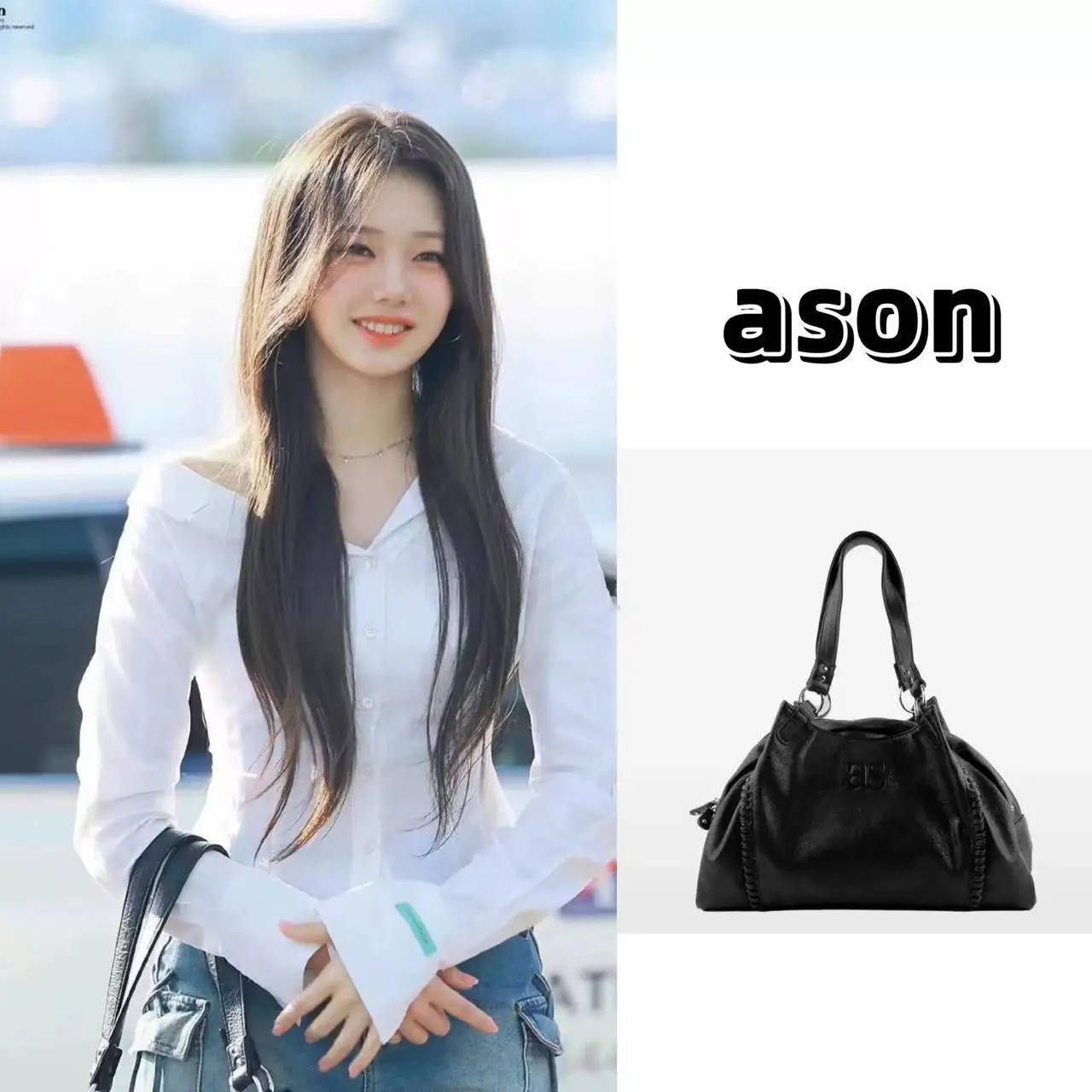

Ason 2025 New Wanderer Bag Korean Fashion Handbag Leather Mini Motorcycle Shoulder Bag Large Capacity Tote Bag