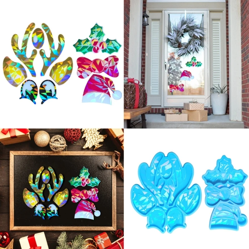 E1PE 2 PCSアロマセラピー石膏エルククリスマスハットオーナメントペンダントシリコン型