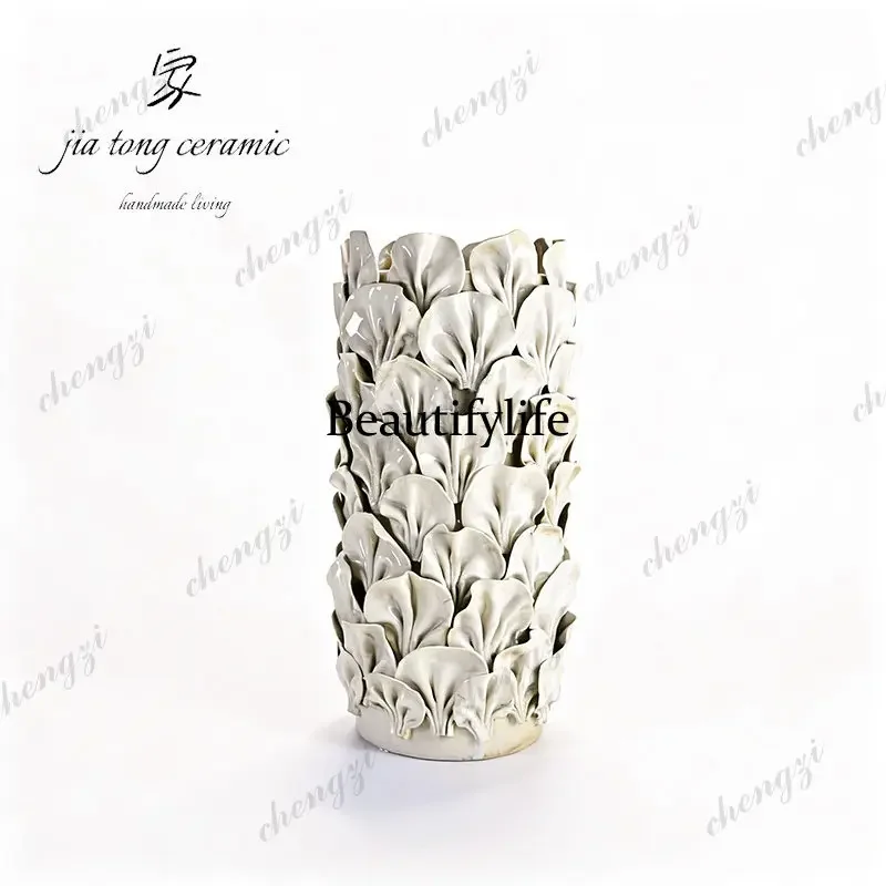 B56 Modern simple ceramic water drop vase living room creative ornament model room home decoration