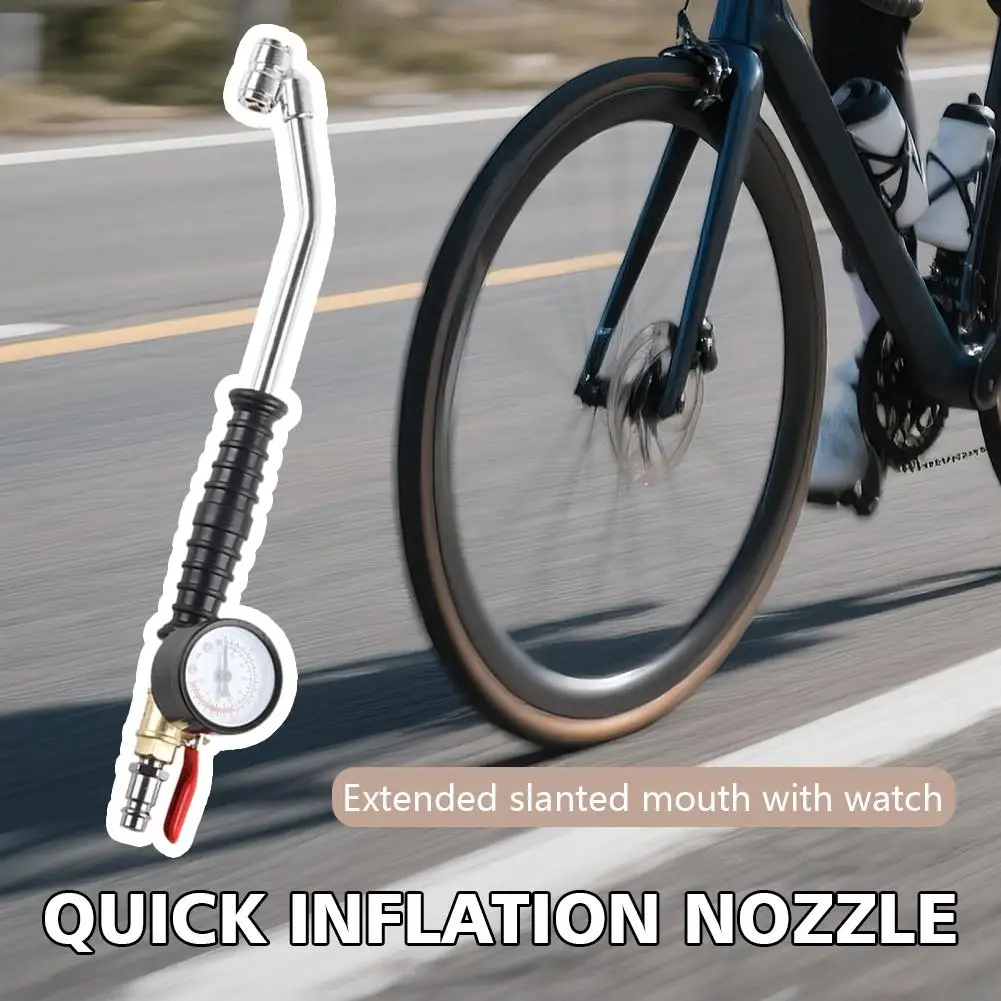 Car Tire Air Pump Air Nozzle Auto Tire High Pressure Air Pump Nozzle For Bicycle Car Inflatable Dual-Head Chuck Valve Tool R9H0