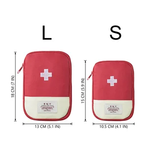 Small Blue/Red Empty Small First Aid Kit for Outdoor Travel, Camp, Home, Easy Transportation 9 Main Sales Bag First Aid - №6