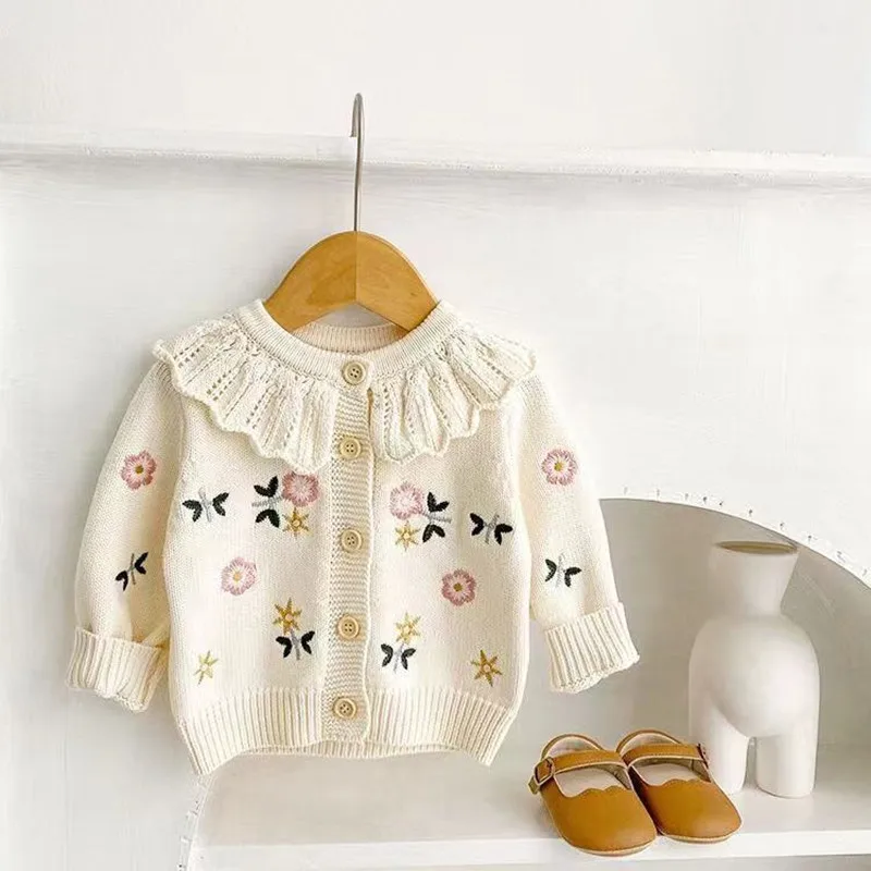 Cardigan de malhas para bebês e recém-nascidos, roupas infantis, casaco de primavera e outono