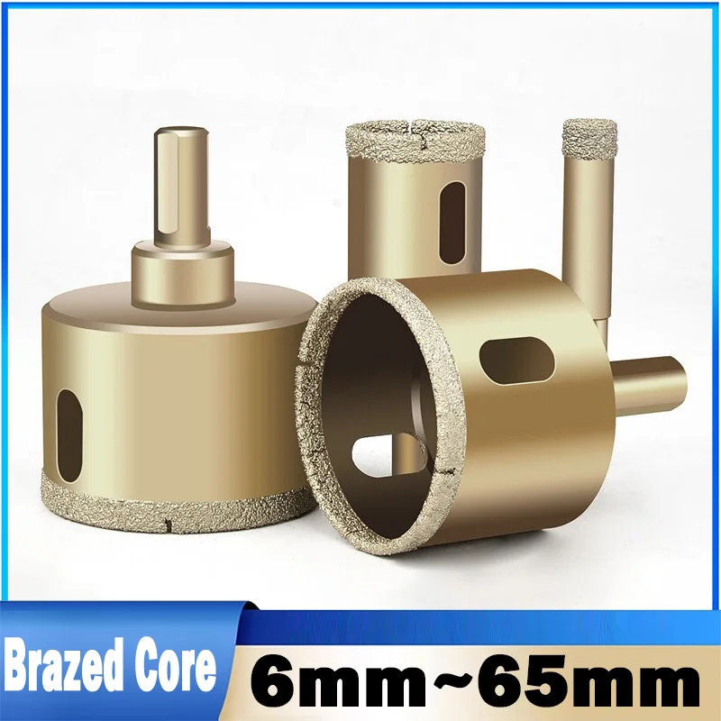 1Pcs 6~65mm Diamond Brazed Core Dry Drill Bit Tile Marble Glass Ceramic Hole Saw Drilling Bit For Tile Drilling