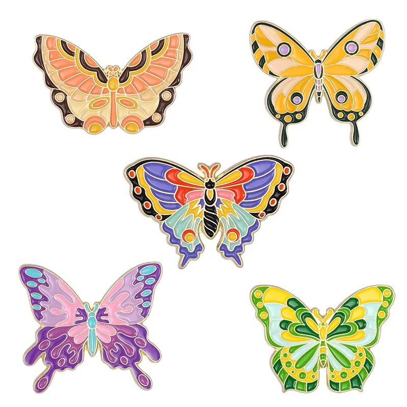 

Colorful Butterfly Brooch Moth Insect Animal Brooch Clothing Accessories Backpack Alloy Brooch Badge Enamel Lapel Pins