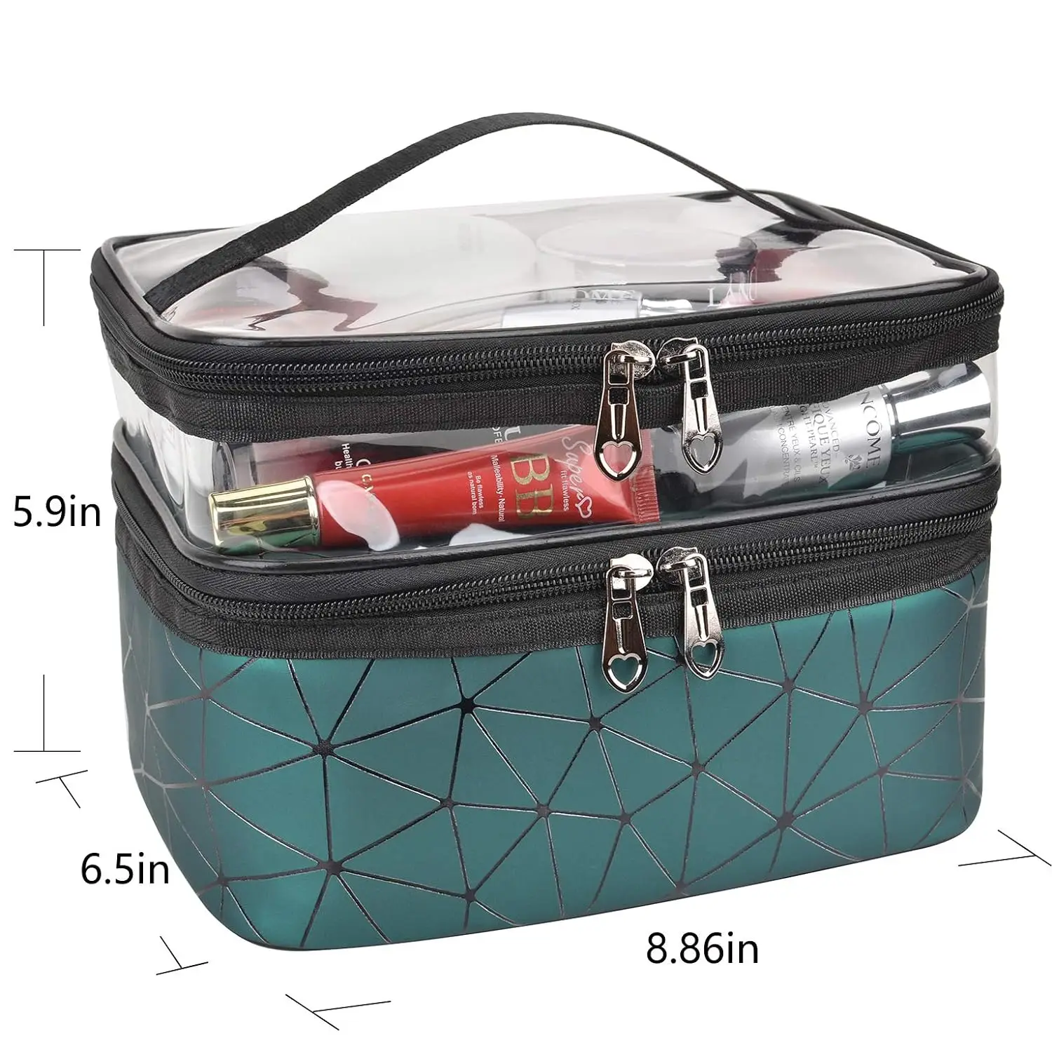 Makeup Bag Double layer Travel Cosmetic Case Make up Organizer Toiletry Bag