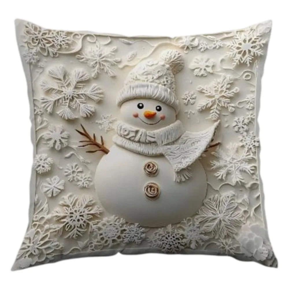 Soft Christmas Pillow Cover Santa Claus Christmas Tree Throw Cushion Case Elk Deer Square Xmas Tree Pillowslip Winter Decor