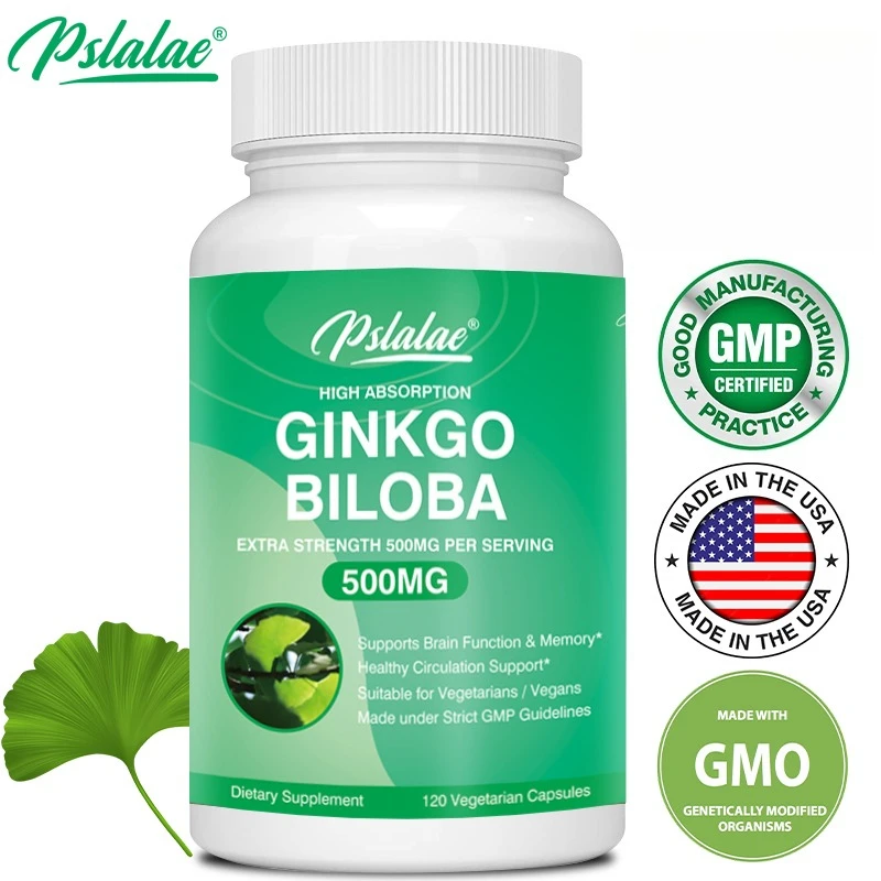 

Ginkgo Biloba 500 Mg Extra Strength - Support Brain Health, Cognitive Function, Improve Focus, Memory, and Increase Energy