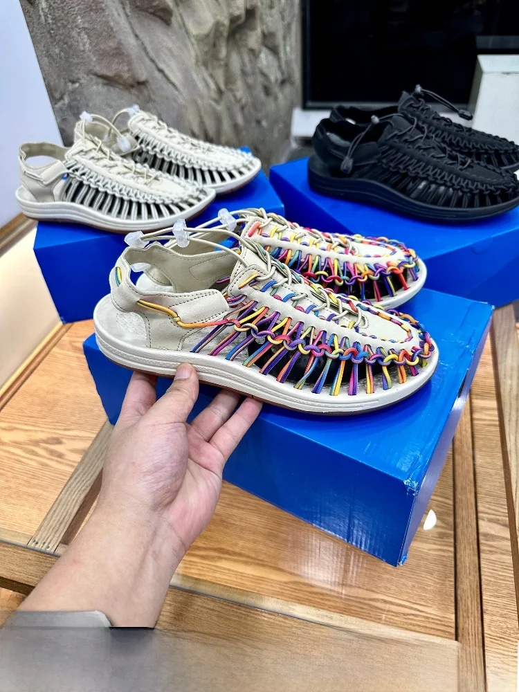 

Handwoven Outdoor Casual Sandals Breathable Soft Bottom Stream Trudging Shoes Unisex Couple Slip-On Summer Sport Leisure Sandals