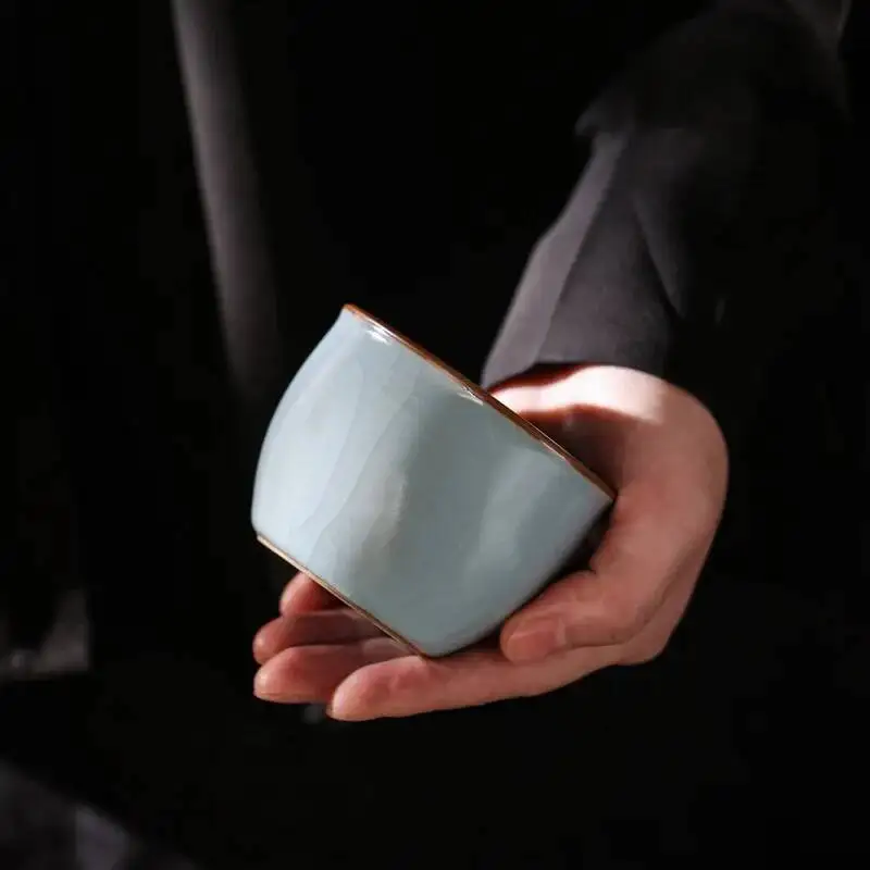 Ru Kiln Jar Cup  Master Cup Ru Porcelain Slice Can Be Raised Kung Fu Tea Cup 