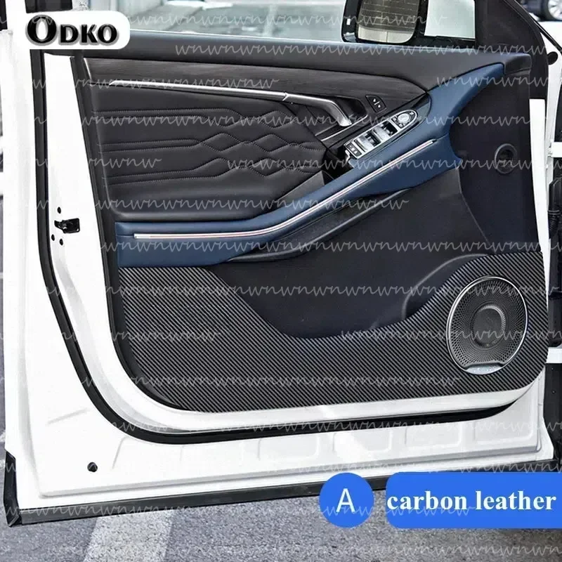 

For Voyah Free 2023 2022 2021 Interior Accessories Leather Carbon Fiber Sticker Door Anti Kick Cover Protection Mat