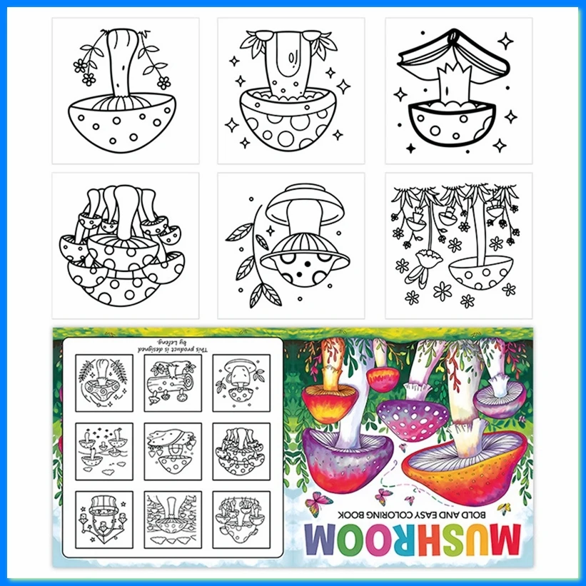 Mushroom Coloring Book for Adults: Relaxing and Coloring Pages Illustrator Art-A57M