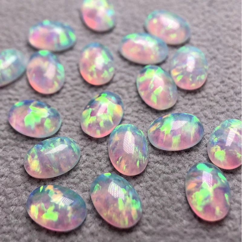 

Pretty Opal Stone Natural Loose Gemstone 10X14mm Oval Flat Cut AAAA+ Stone Cabochon For Jewelry Making DIY Gem