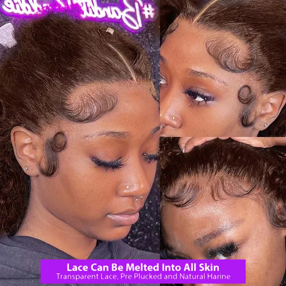 # 4 الشوكولاته براون مجعد 13X4 موجة المياه الدانتيل الجبهة الباروكات الملونة 100% خصلات الشعر المستعار الإنسان قبل قطعها موجة عميقة الدانتيل الباروكات البرازيلي