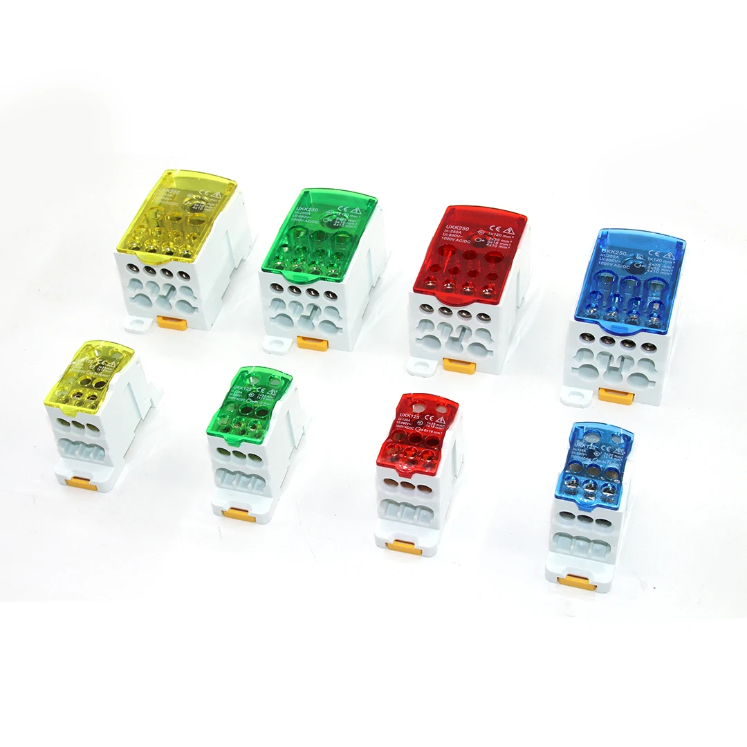 Din Rail Terminal Blocks Electric Split Junction Box One In Several Out Power Wire Electrical Connector UKK 250A/400A/500A