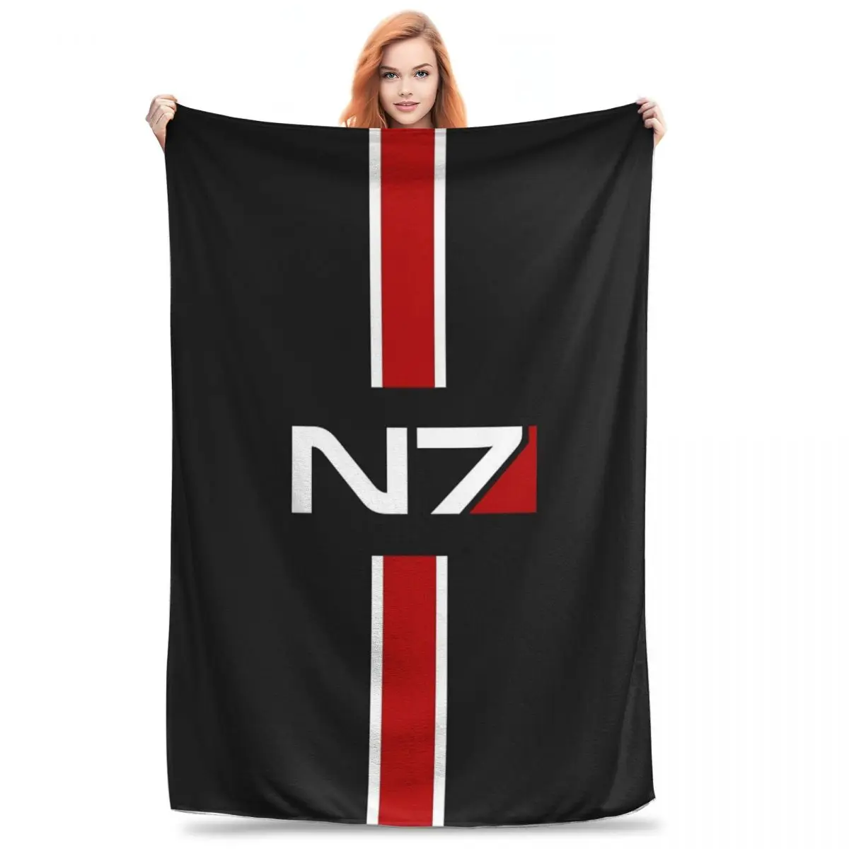 N7 Emblem, Mass Effect Blanket Fleece Super Soft Throw Blankets Sofa Throw Blanket For Home Bedroom Outdoor Throws Bedspread