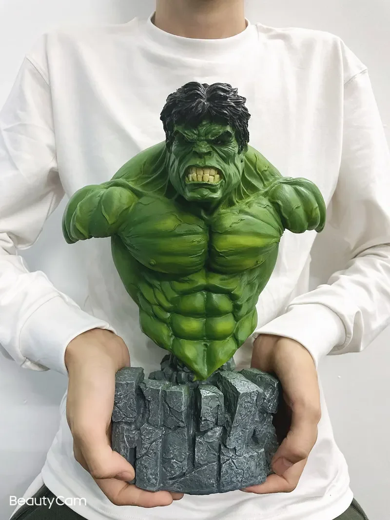 

30cm 1/4 Superhero green giant Hulk Bust action figure Resin statue toy Green man Collection model home Decoration ornament gift