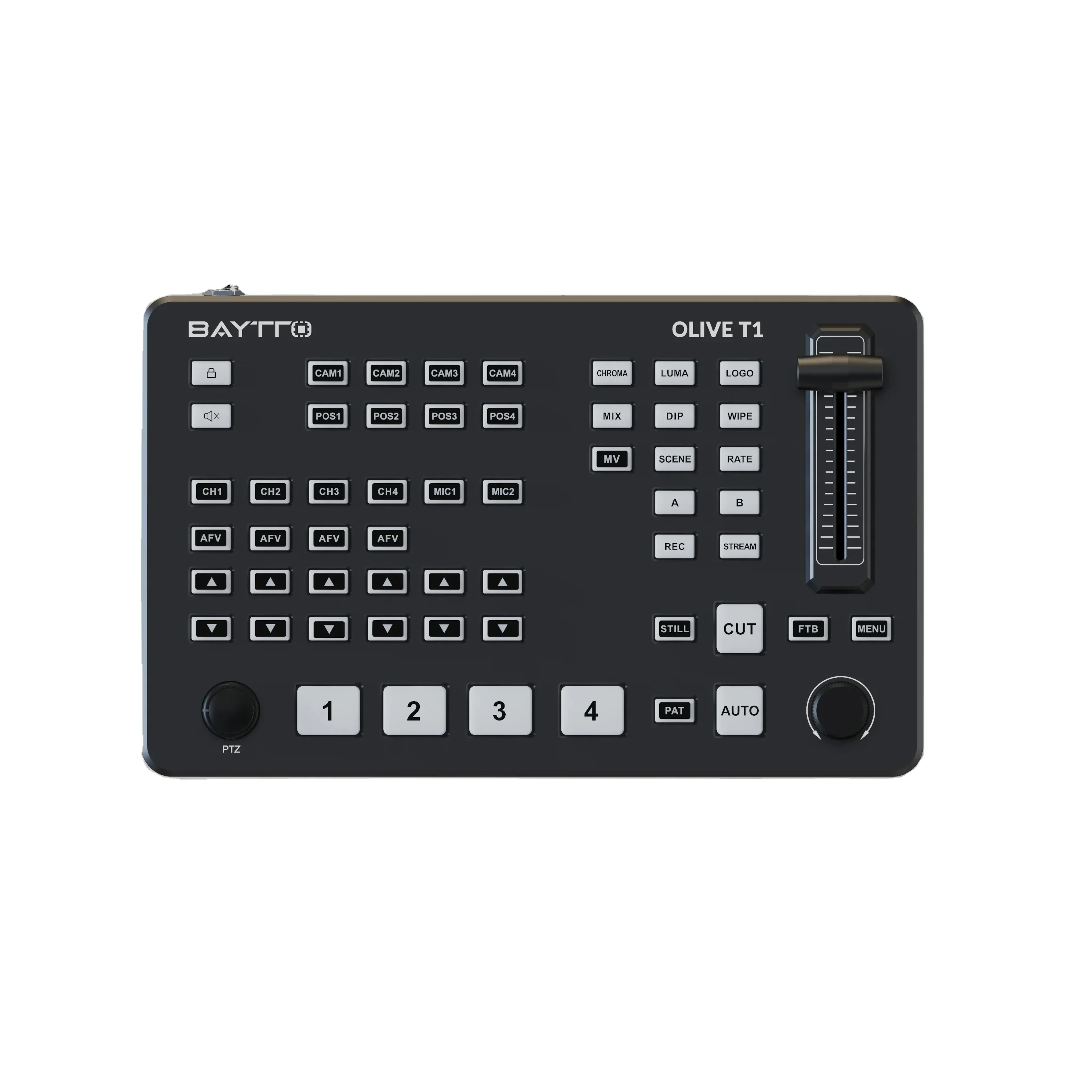 Movmagic Portable 4-Port HD MI Video Switcher & Mixer with PTZ Control and Chrome Key for Live Streaming and Gaming